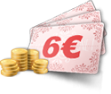 Te regalamos un cheque de 6 € al registrarte Te regalamos un cheque de 6 € al registrarte