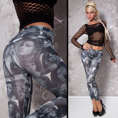 Originales leggins sexys con estampados de retratos 