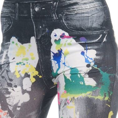 Leggins negros con estampados de pintura