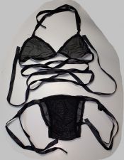 Conjunto bikini negro transparente CON00331