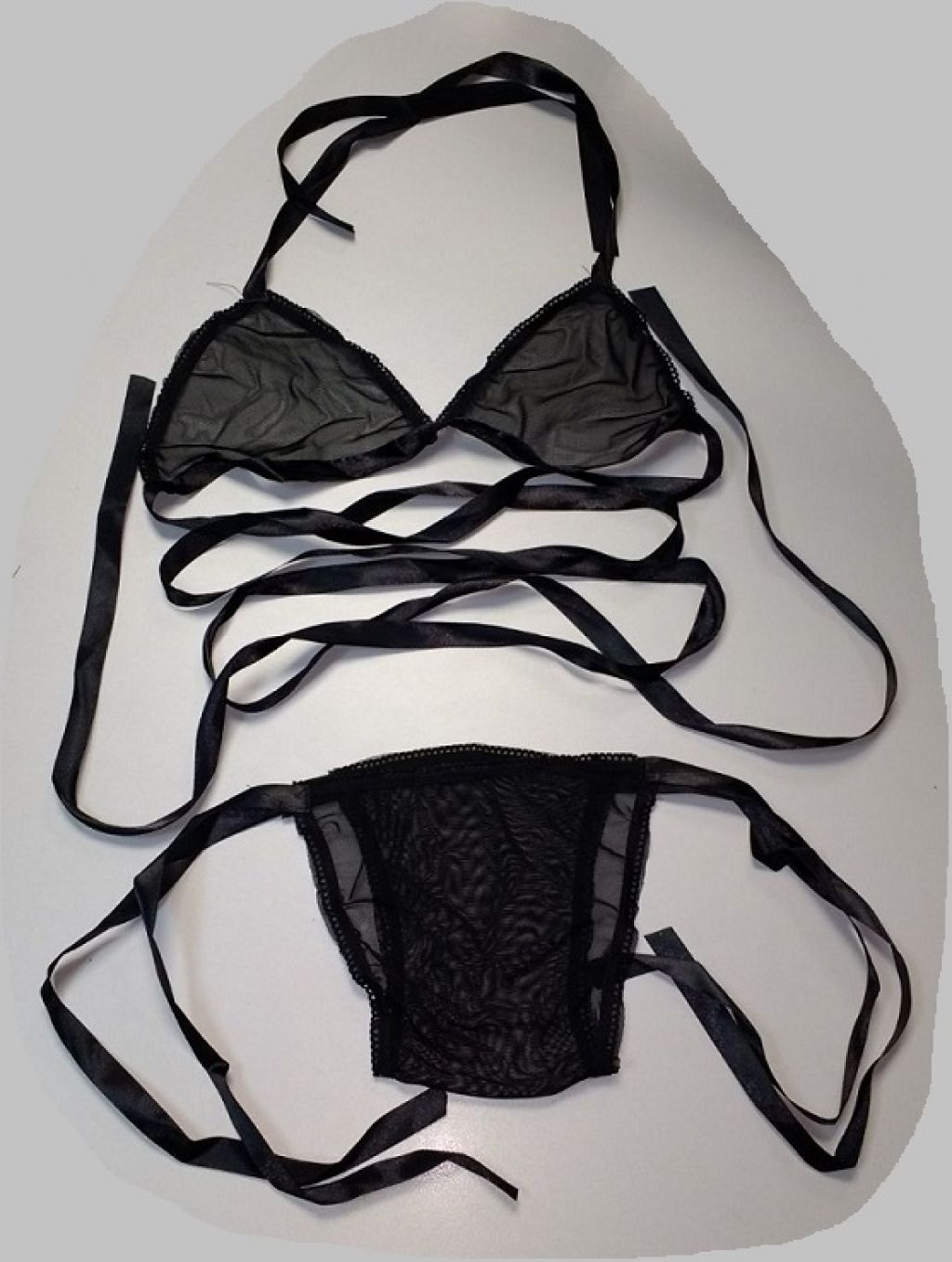 Conjunto bikini negro transparente